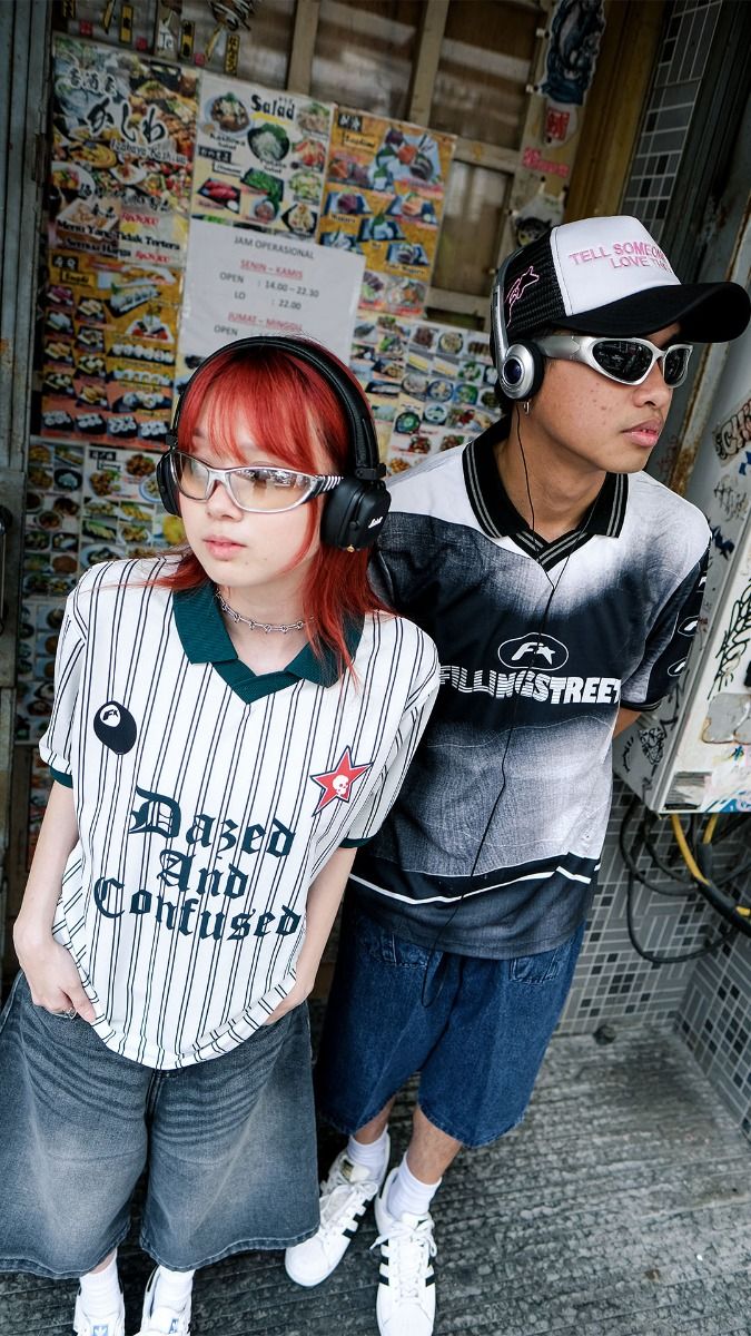 Model wearing jersey apparel